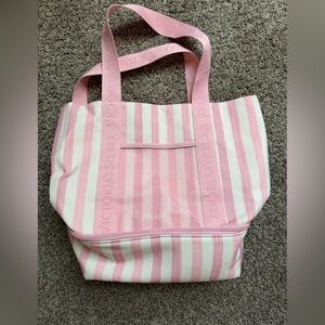 Victoria's Secret Pink & White Striped Beach Tote